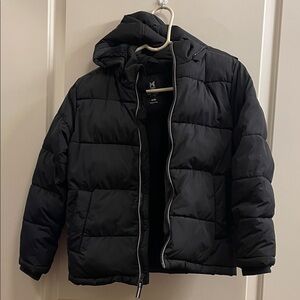 Black Puffer Jacket with Hood